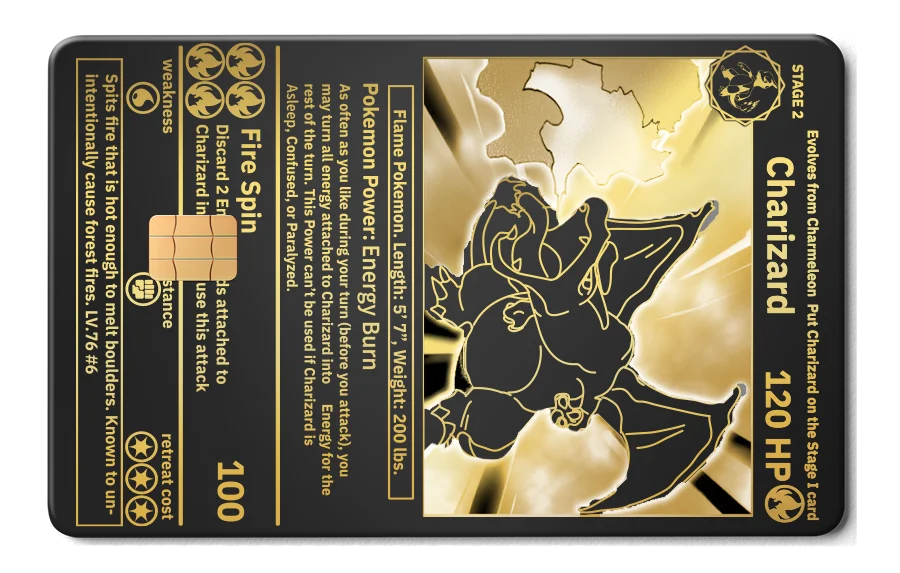 Charizard Card 金屬卡卡面展示