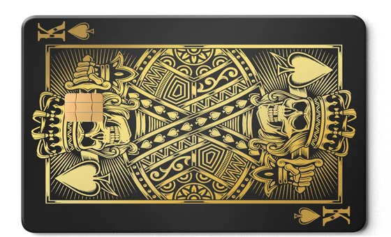 King of Spades metal card by Gold Wraps, stainless steel playing card design