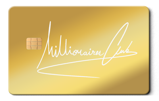 Millionaires Club metal card by Gold Wraps, premium stainless steel wealth card