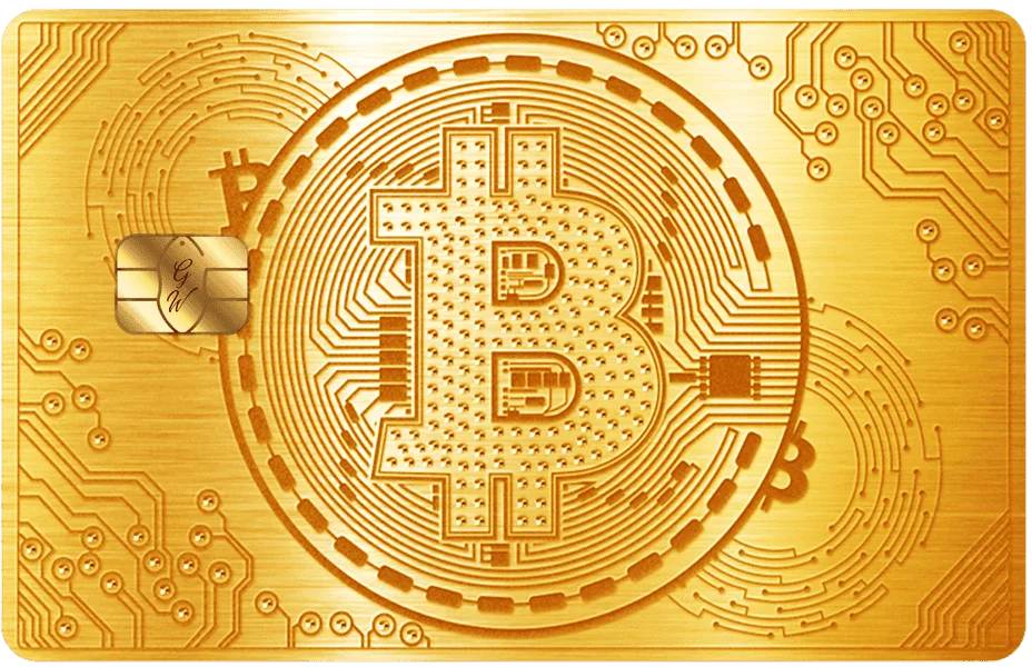 Gold Bitcoin 金屬卡卡面展示