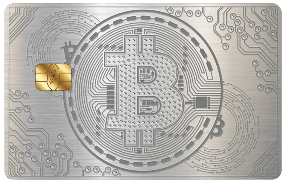 Silver Bitcoin 金屬卡卡面展示