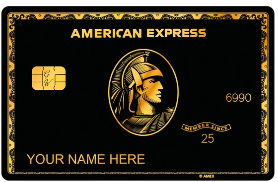 Black and Gold American Express-inspired metal card