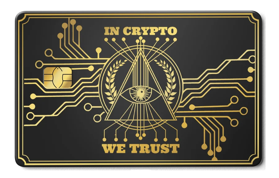 In Crypto We Trust 金屬卡卡面展示
