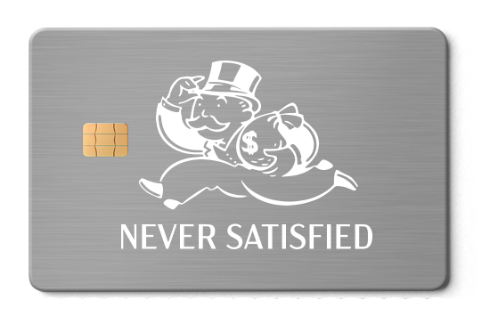 Never Satisfied Card 金屬卡卡面展示