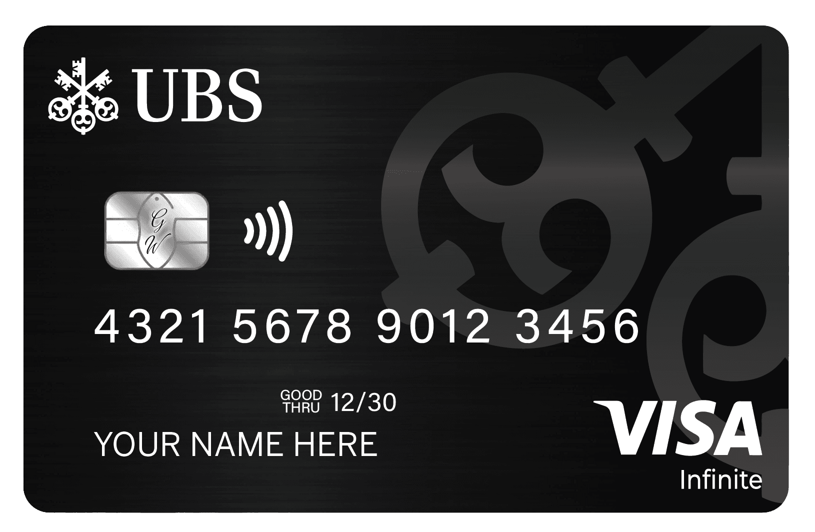 UBS 金屬卡卡面展示