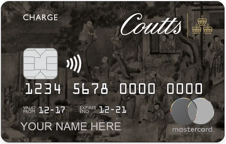 Coutts Silk Card 金屬卡卡面展示
