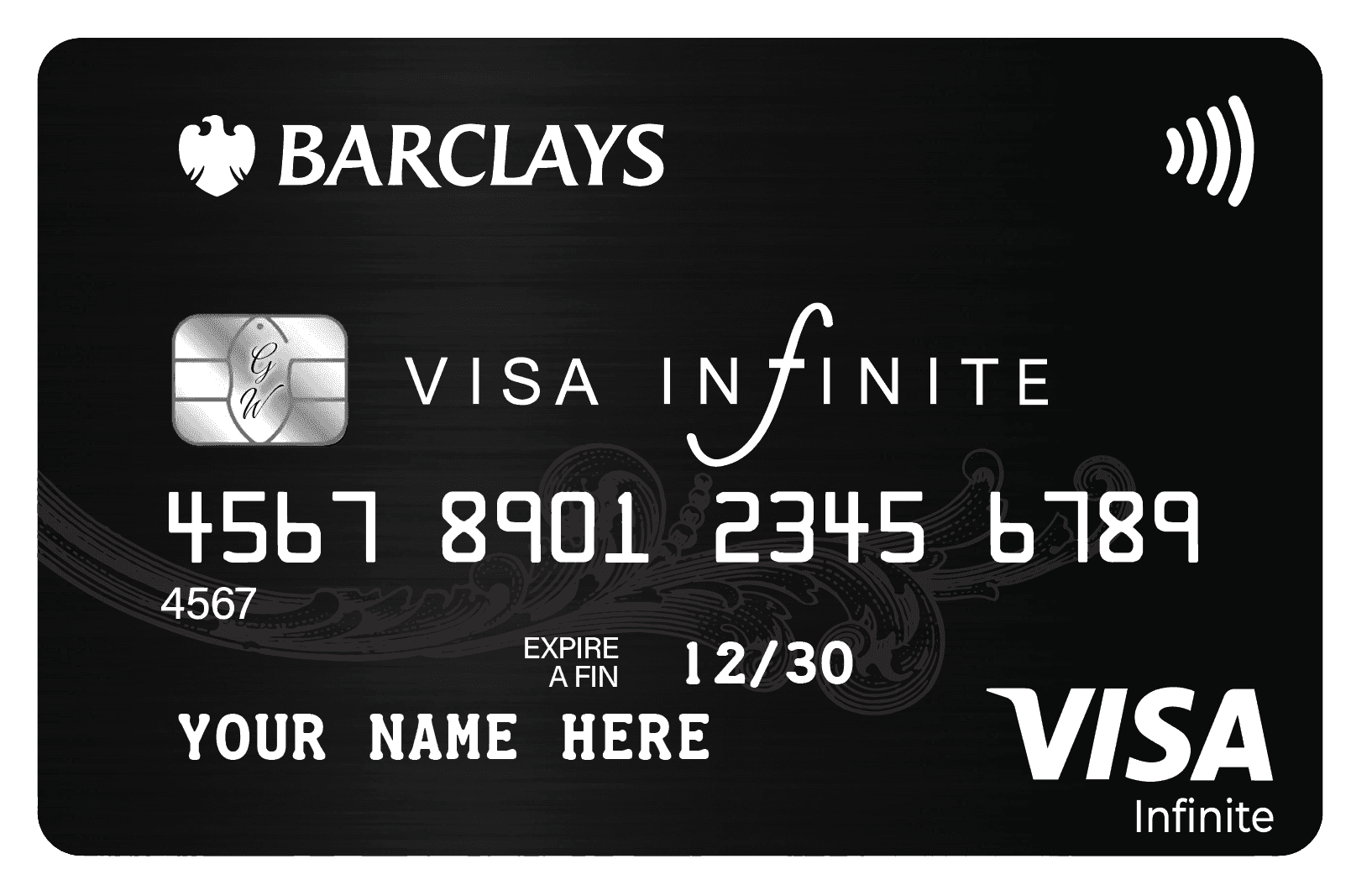 Barclays Card 金屬卡卡面展示