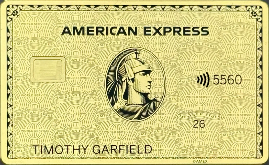 Gold AMEX Metal Card 金屬卡卡面展示