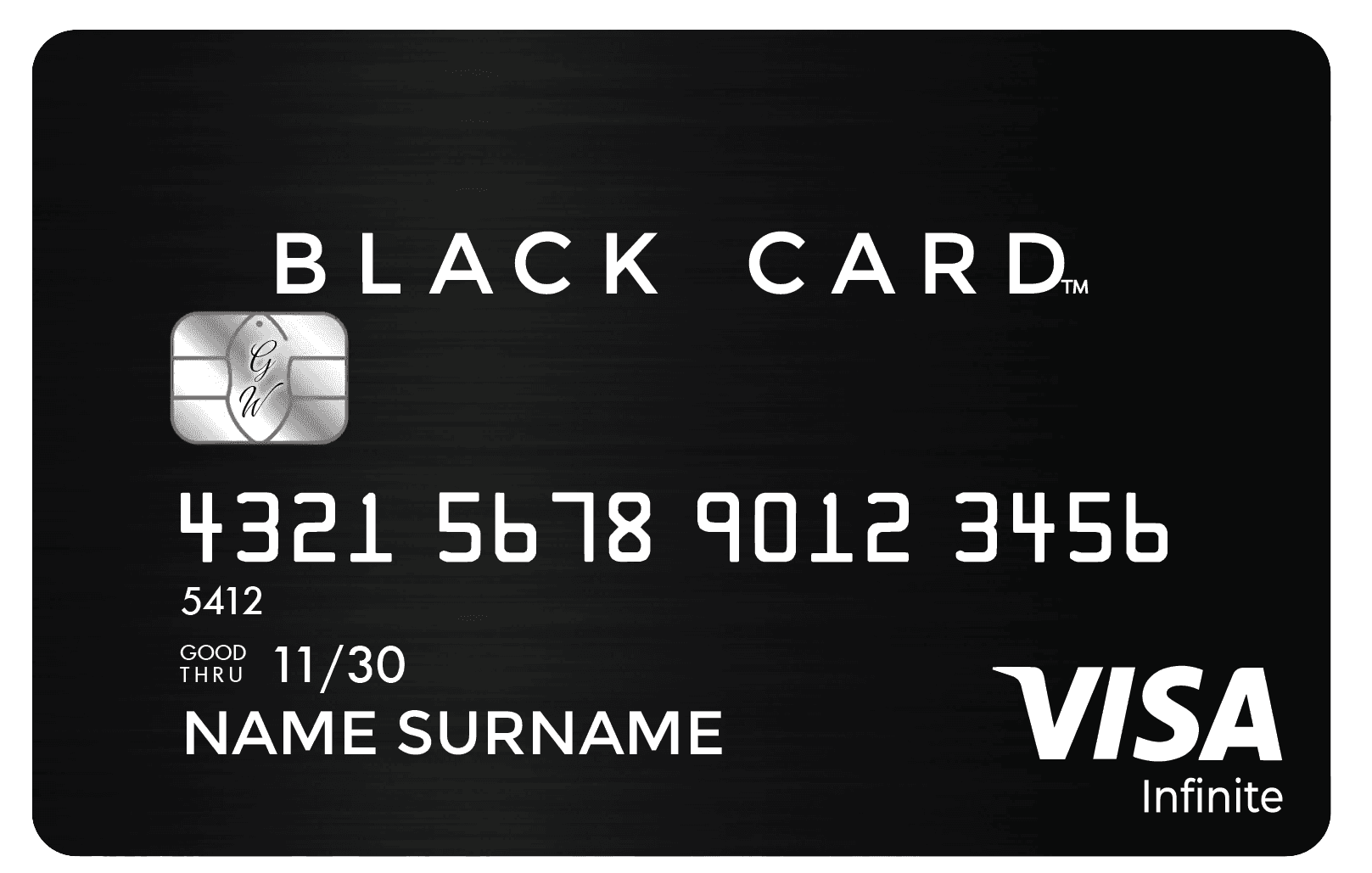 BLACK CARD 金屬卡卡面展示