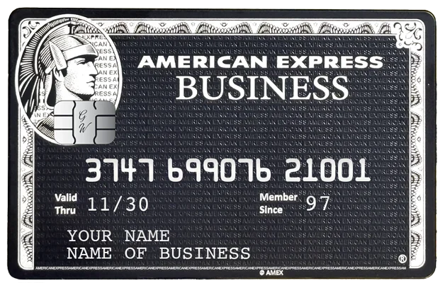 Black Business AMEX 金屬卡卡面展示