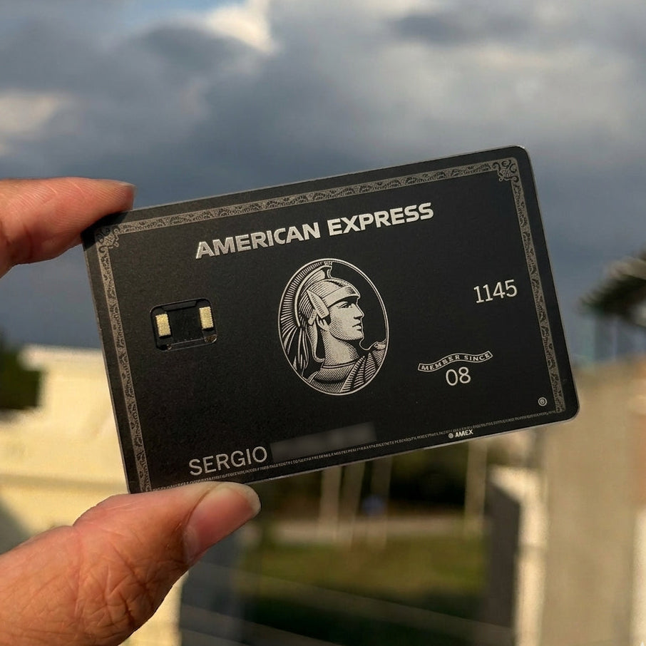 Tap to Pay AMEX Black Centurion Card 金屬卡卡面展示